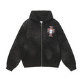 Vale Forever "Valley Dreams Crest" Vintage Zip-Up Hoodie (Black)