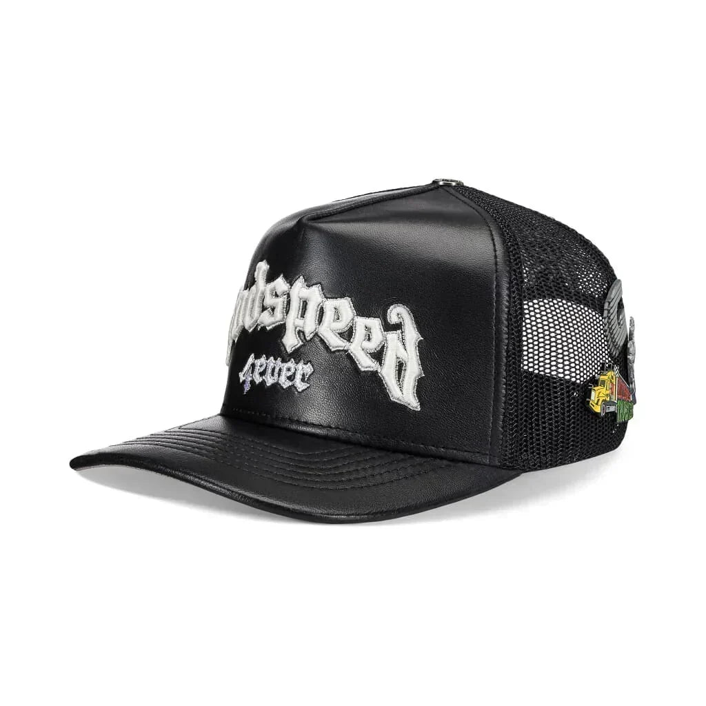Godspeed Forever Black Leather Trucker Hat